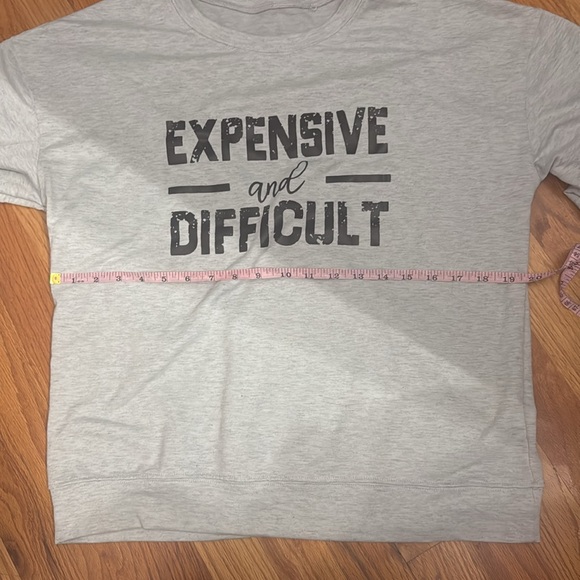 EXPENSIVE AND DIFFICULT. sweatshirt. Lightweight never worn. No tags Sz M - Picture 4 of 5